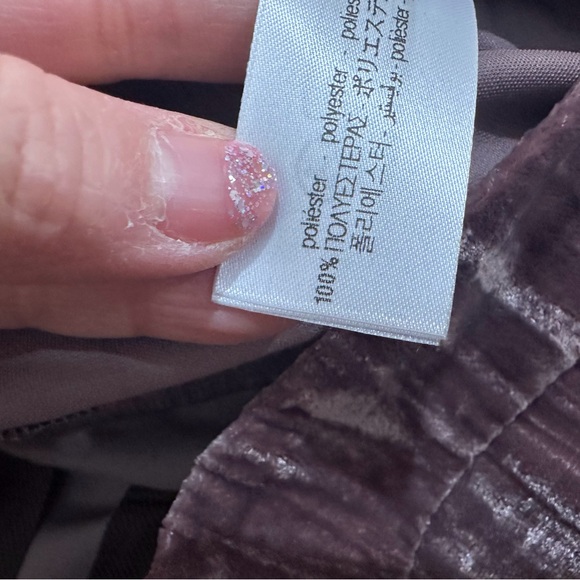 NWT ZARA Mauve Purple Velvet Wide Leg Pants Trousers Mid Waist Flowy Women’s XS - Picture 8 of 9